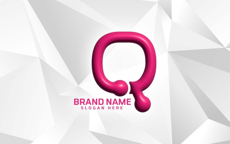 3D Inflate Software Brand Q logo Design
