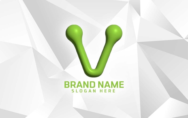 3D Inflate Software Brand V logótervezés