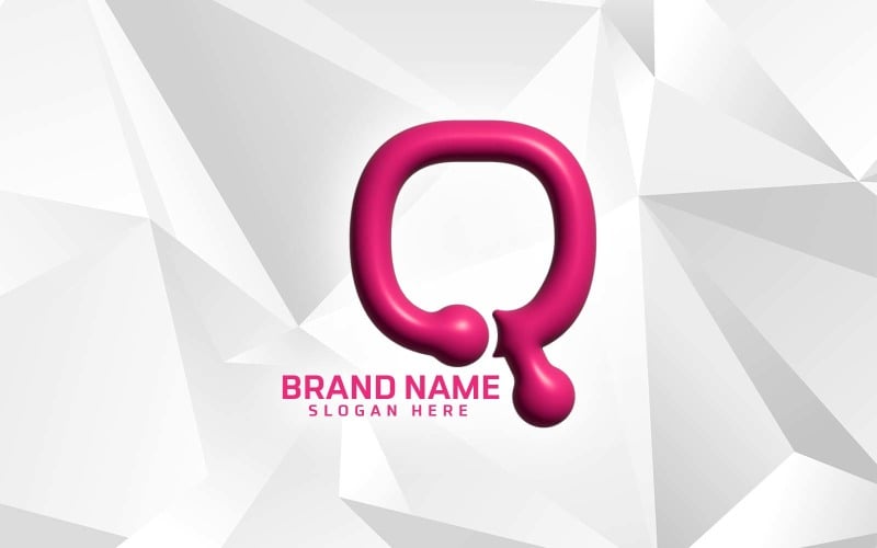 3D Opblazen Software Merk Q logo-ontwerp