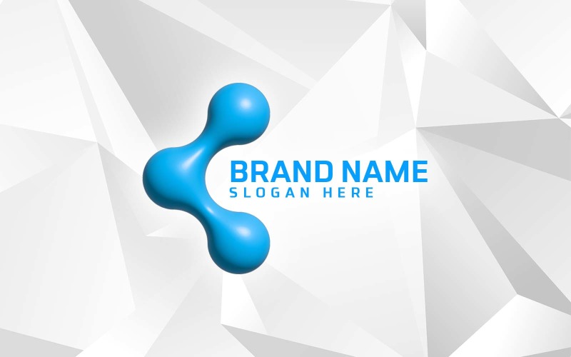 Neues 3D-Inflate-Creative-Software-Markenlogo-Design