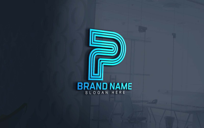 Design de logotipo P para Web e aplicativo