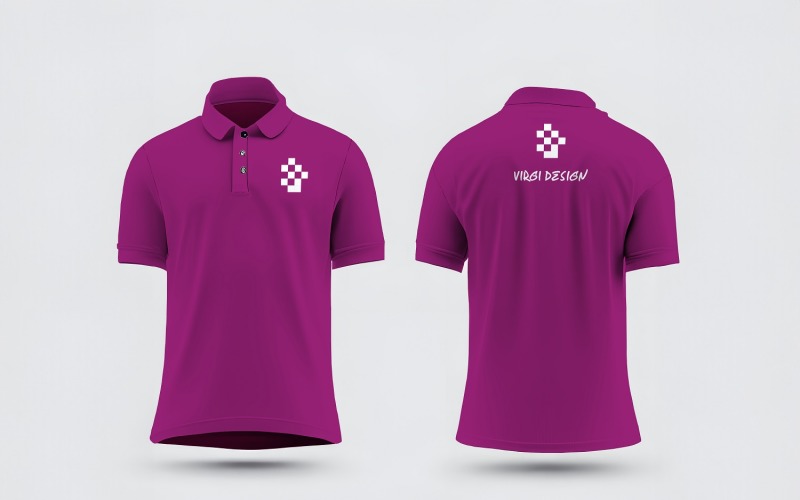 Polo T-Shirt Mockup Fram och Bak PSD Mockup