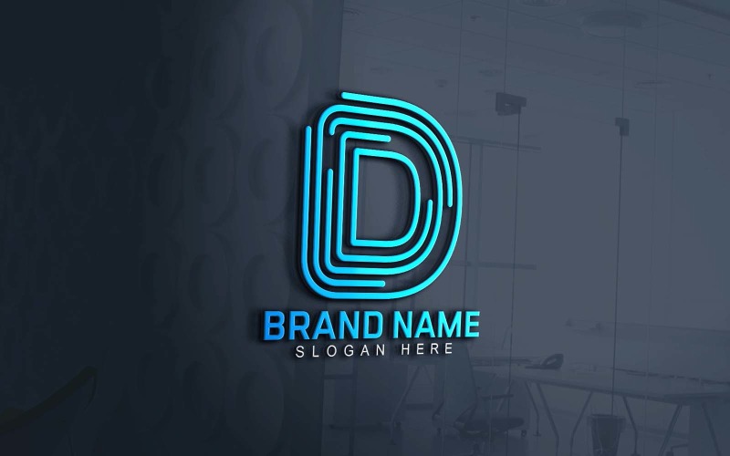 Web- en app D-logo-ontwerp
