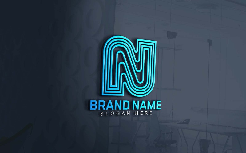 Web- en App N-merklogo-ontwerp