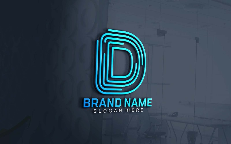 Webb och app D-logotypdesign