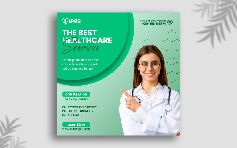 Doktor,Tıbbi Sosyal Medya Şablonu
