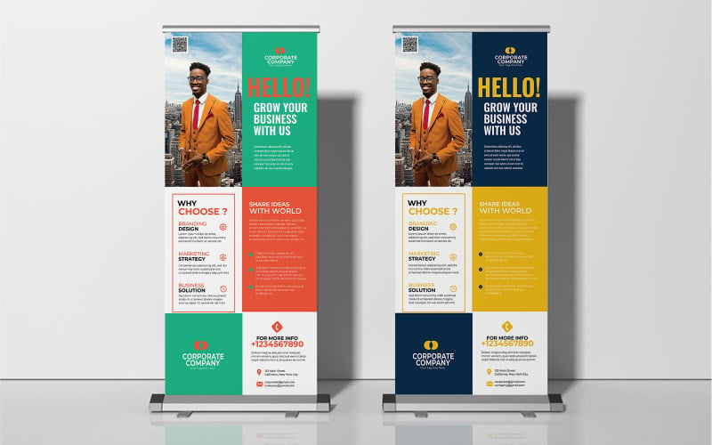 Business Agency Roll up Banner Template - TemplateMonster