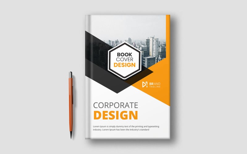 Modelo de capa de livro de relatório anual de negócios modernos corporativos