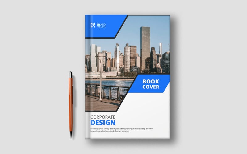 Modern simple corporate luxury book cover post-design template free