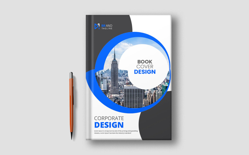 Vállalati modern éves jelentés könyv borító design