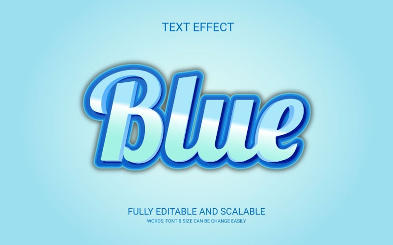 Blå redigerbar vektor Eps-texteffektdesign