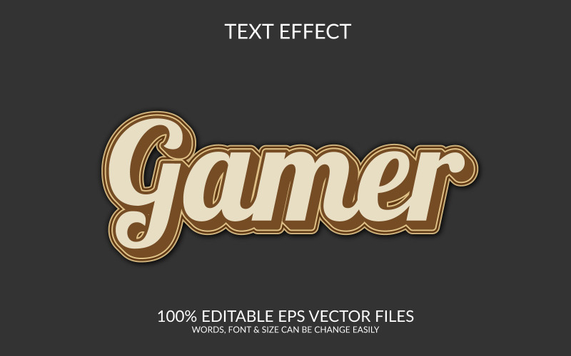 Diseño de efecto de texto 3d editable para jugador.