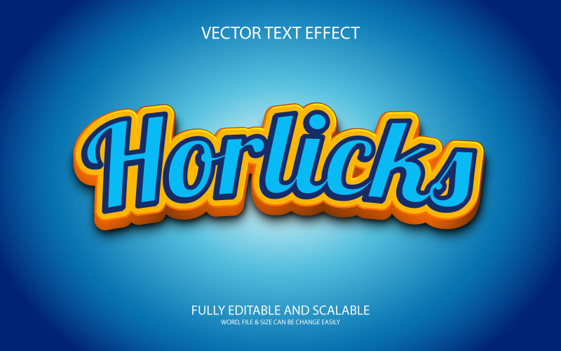 Horlics 3D wektor efekt tekstowy Eps szablon projektu