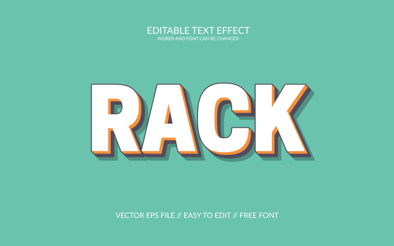 Rack Design modello effetto testo vettoriale modificabile completamente in 3D