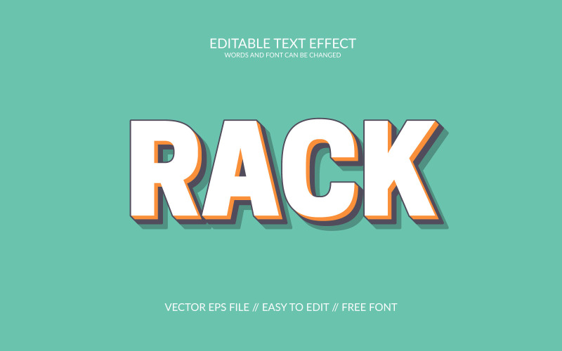 Rack volledig 3D bewerkbare Vector EPS-teksteffect sjabloonontwerp