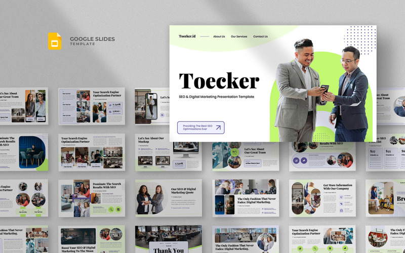 Toecker – SEO és digitális marketing Google Diák sablon