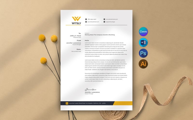 Canva & Word Letterhead Template