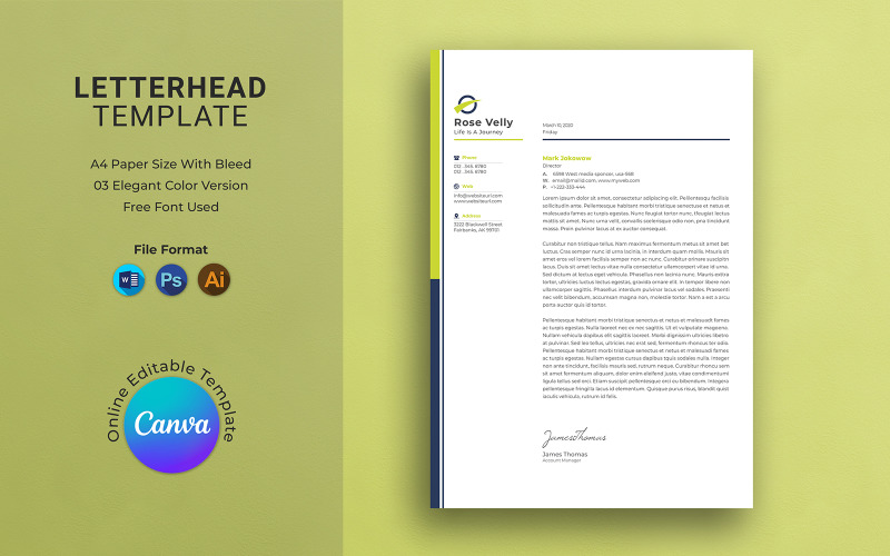 Canva Business Letterhead Template Design - TemplateMonster