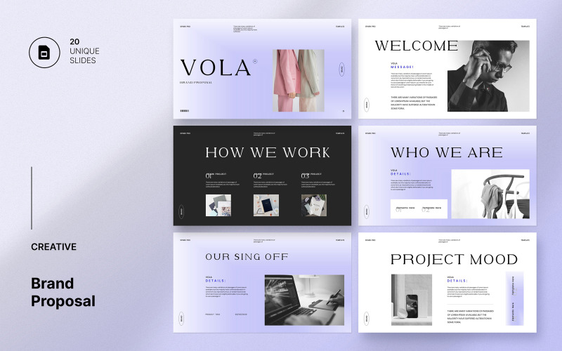 Creatieve merkvoorstelpresentatie-indeling