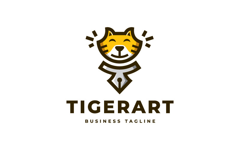 Kreativ Tiger Art logotyp mall