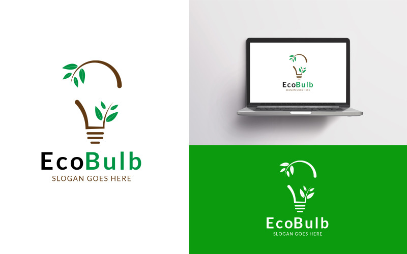 Modern absztrakt EcoBulb logó