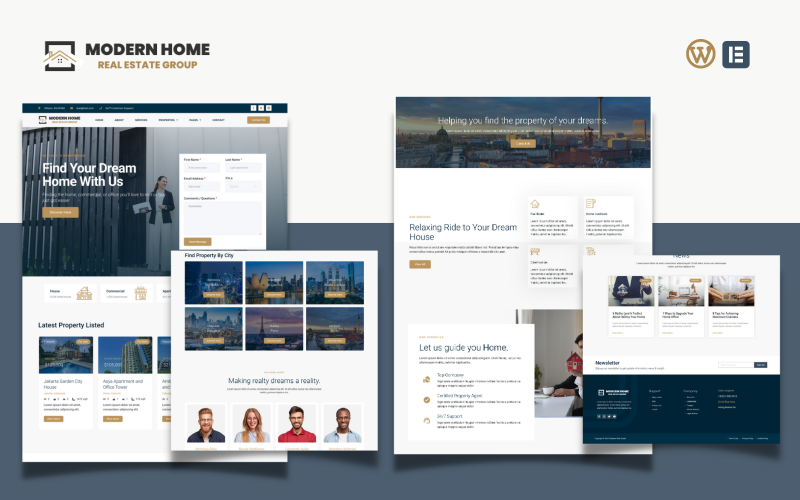 Modernes Zuhause – WordPress-Theme für Immobiliendienstleistungen und Makler