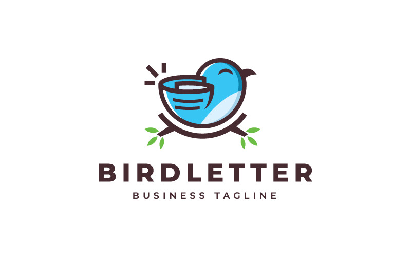 Шаблон логотипа буквы «Птица»