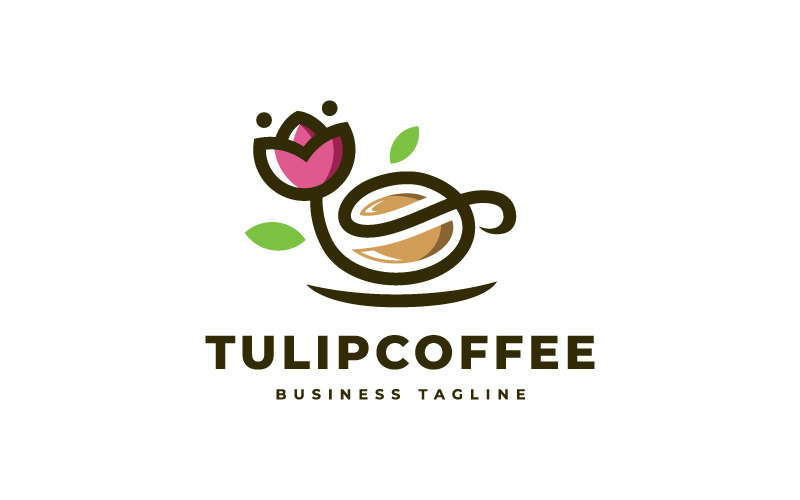 Tulipán kávé logó sablon