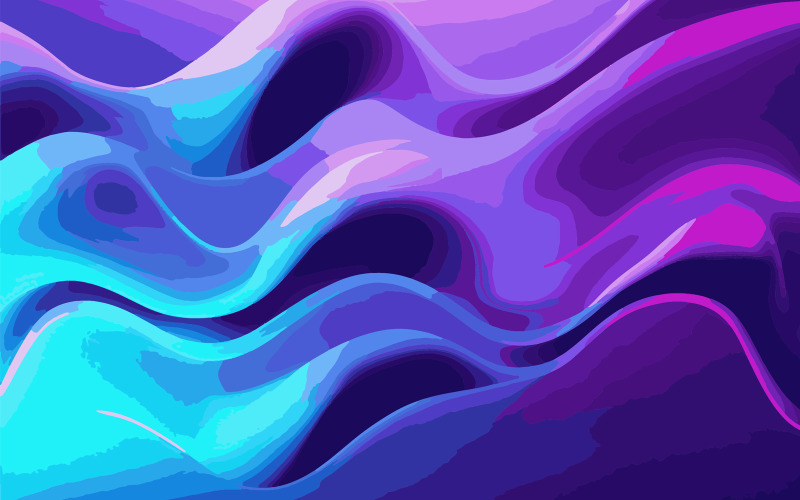 Abstrakt blå och lila flytande vågiga former vektor.