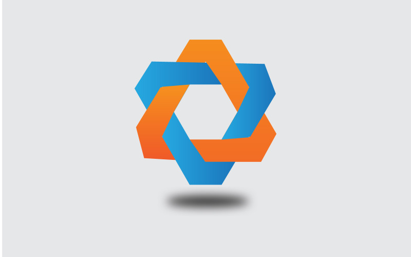 Enkel polygon logotyp designmall