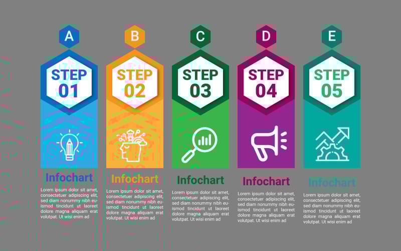 Estilo de diseño de plantilla de elementos infográficos simples