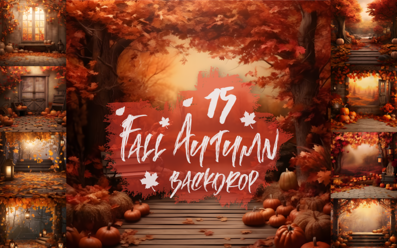Herbst-Herbst-Digital-Hintergründe-Bundle