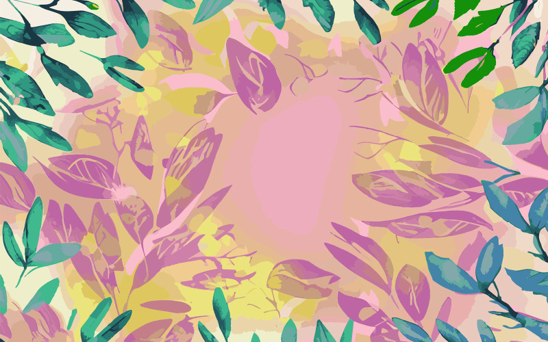 Ilustración de vector de stock de fondo de hojas de primavera dibujadas a mano