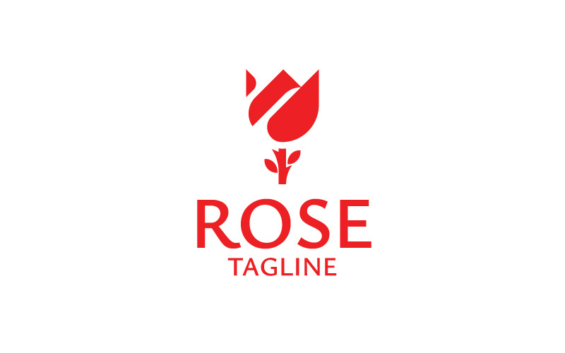 Modèle de logo rose créatif moderne