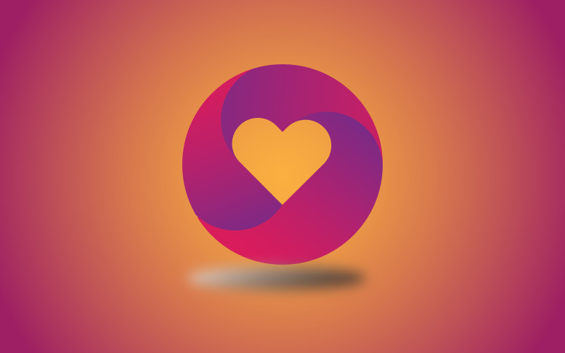 Modello di disegno del logo semplice dell'amore