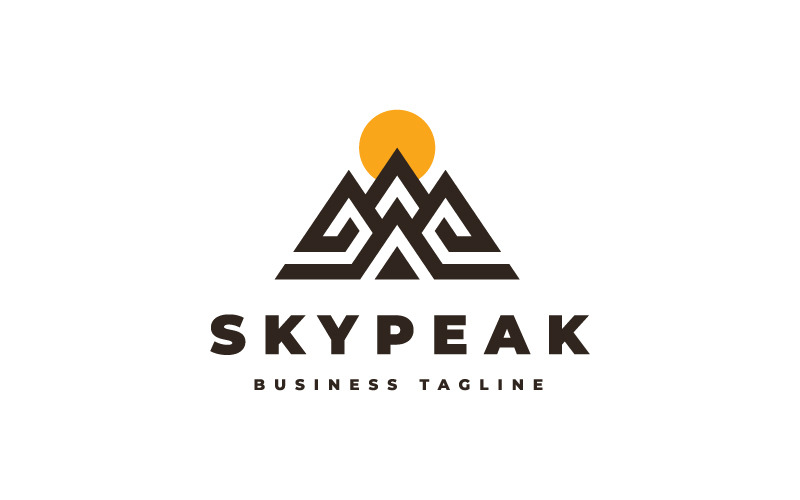 Шаблон логотипа Пик горы