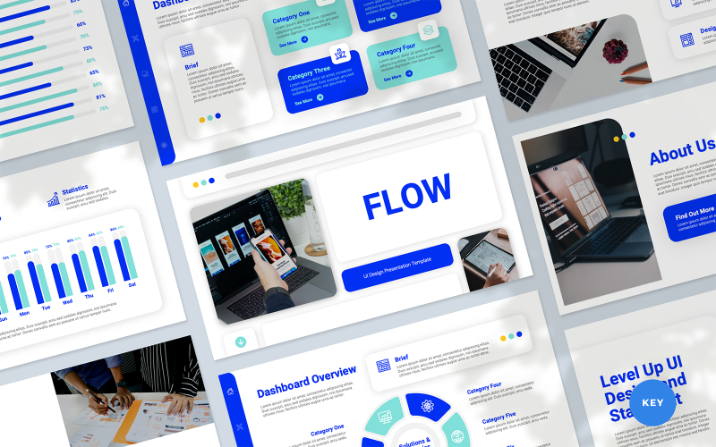 Flow — шаблон Keynote презентации дизайна пользовательского интерфейса