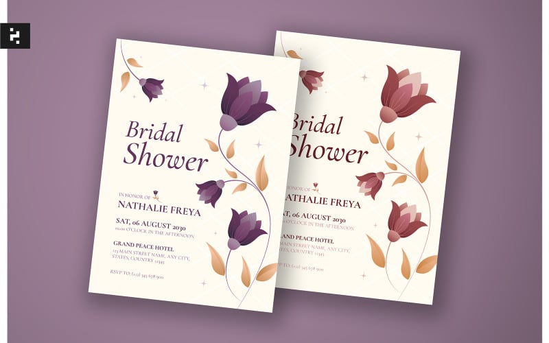 Invitation florale de douche nuptiale