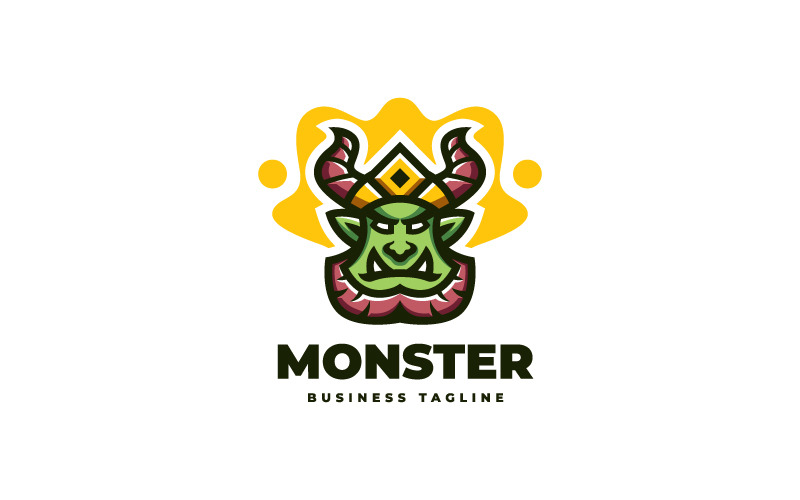 Plantilla de logotipo de rey monstruo
