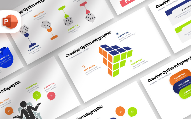 Szablon prezentacji infografiki opcji kreatywnej