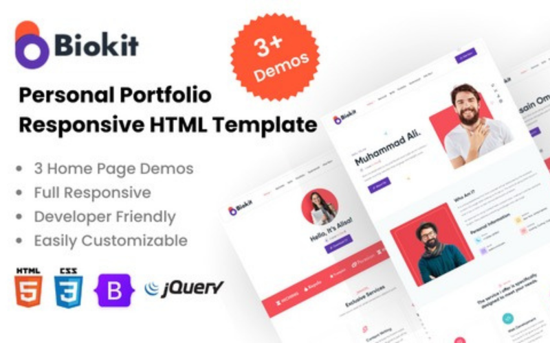 Biokit - Plantilla HTML de currículum vitae de cartera personal