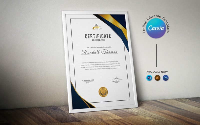 Canva Portre Sertifika Şablonu Tasarımı