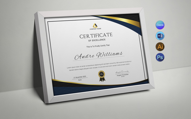 Modern Canva landskap certifikat designmall