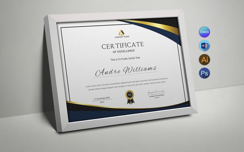 Moderne Canva landschap certificaat ontwerpsjabloon