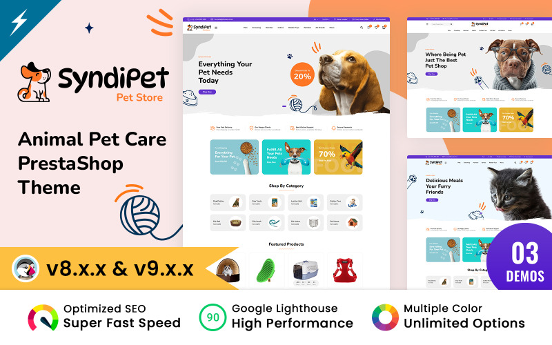 Syndipet – PrestaShop-Theme für Tierpflege und Tiernahrung