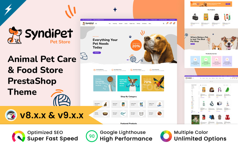 Syndipet - Thème PrestaShop pour magasin de soins pour animaux de compagnie et d'aliments pour animaux de compagnie