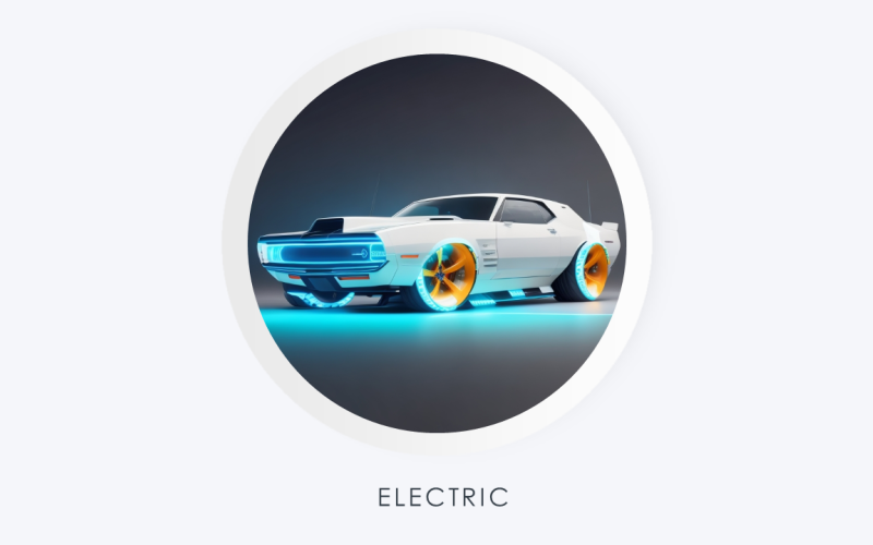 Tema del coche eléctrico_Ambiente de tecnología futurista.