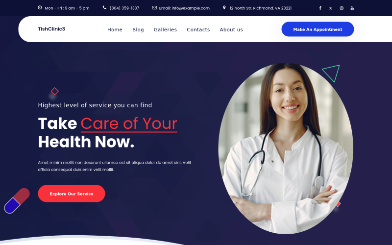 TishClinic3 – Tema de WordPress para clínica médica