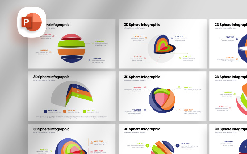 3D-Kugel-Infografik-Präsentationsvorlage