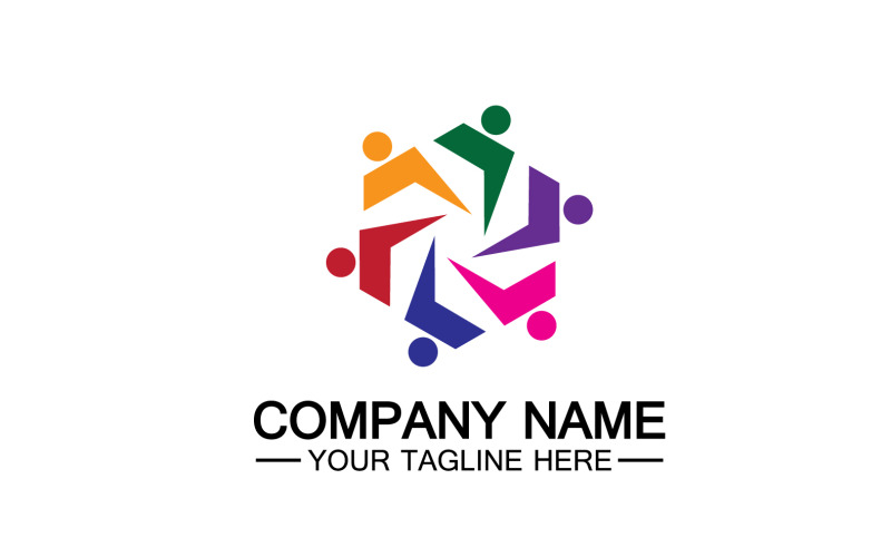 Gruppo squadra comunità logo icona vettore v2